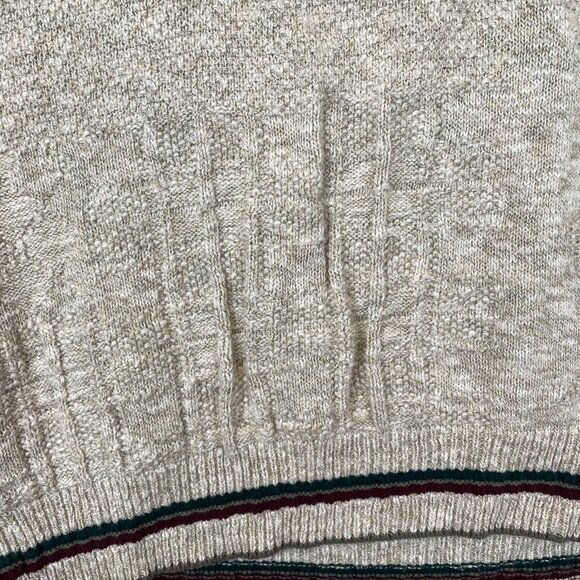 Carmel Mens Sweater Medium Pullover Knit Embroidered Vintage Golfer Argyle Beige - Picture 8 of 13